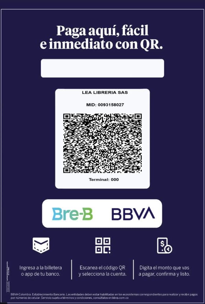QR de pago Bre-B / BBVA de Lea Librería